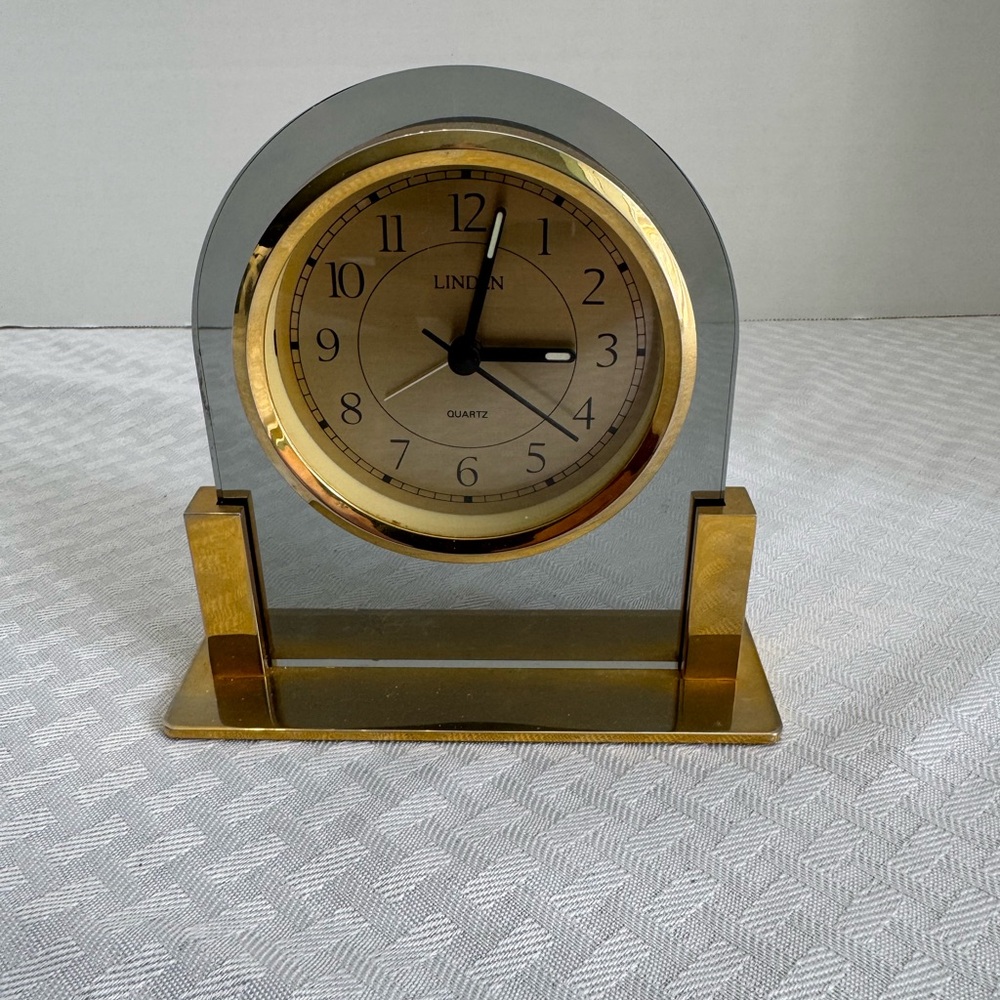 Linden Gold and Silver Table Clock